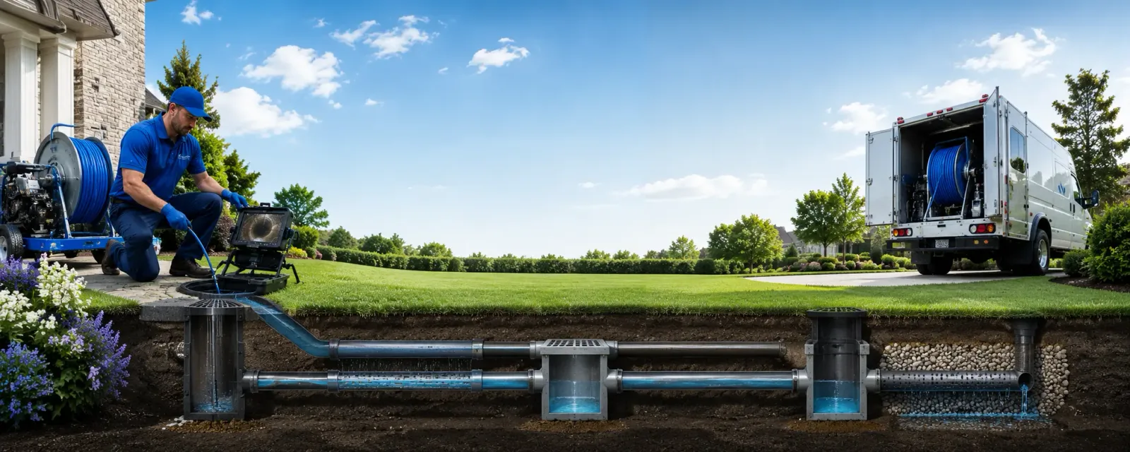 Outdoor drain cleaning information for Brownsboro, TX